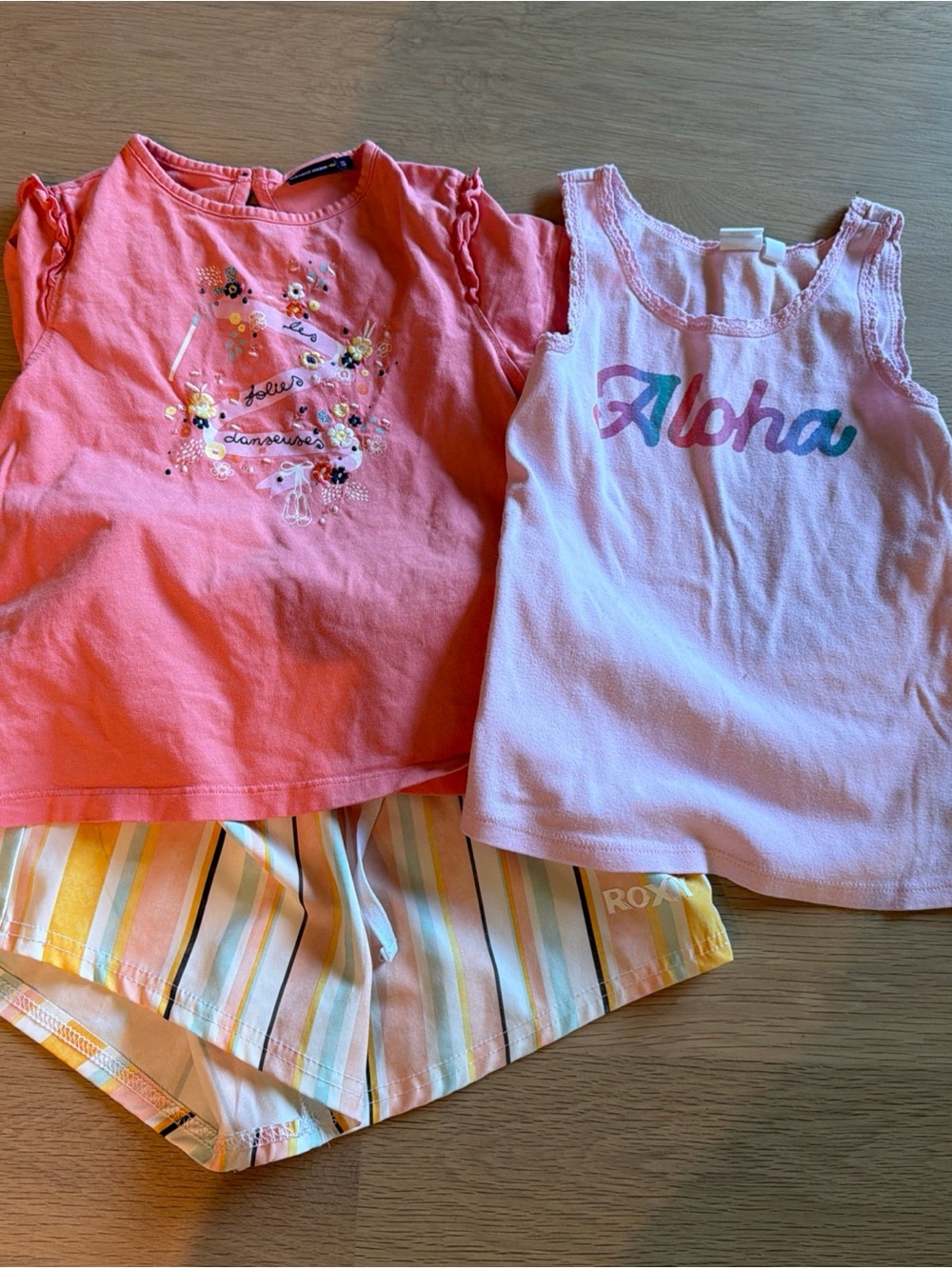 Girls size 5/6 lot Sergent Major Coral T Gap Pink Tank Roxy Short Summer